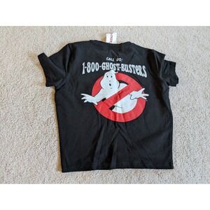 Women's Ghostbusters Graphic T-Shirt Black Slight Crop NWT Medium